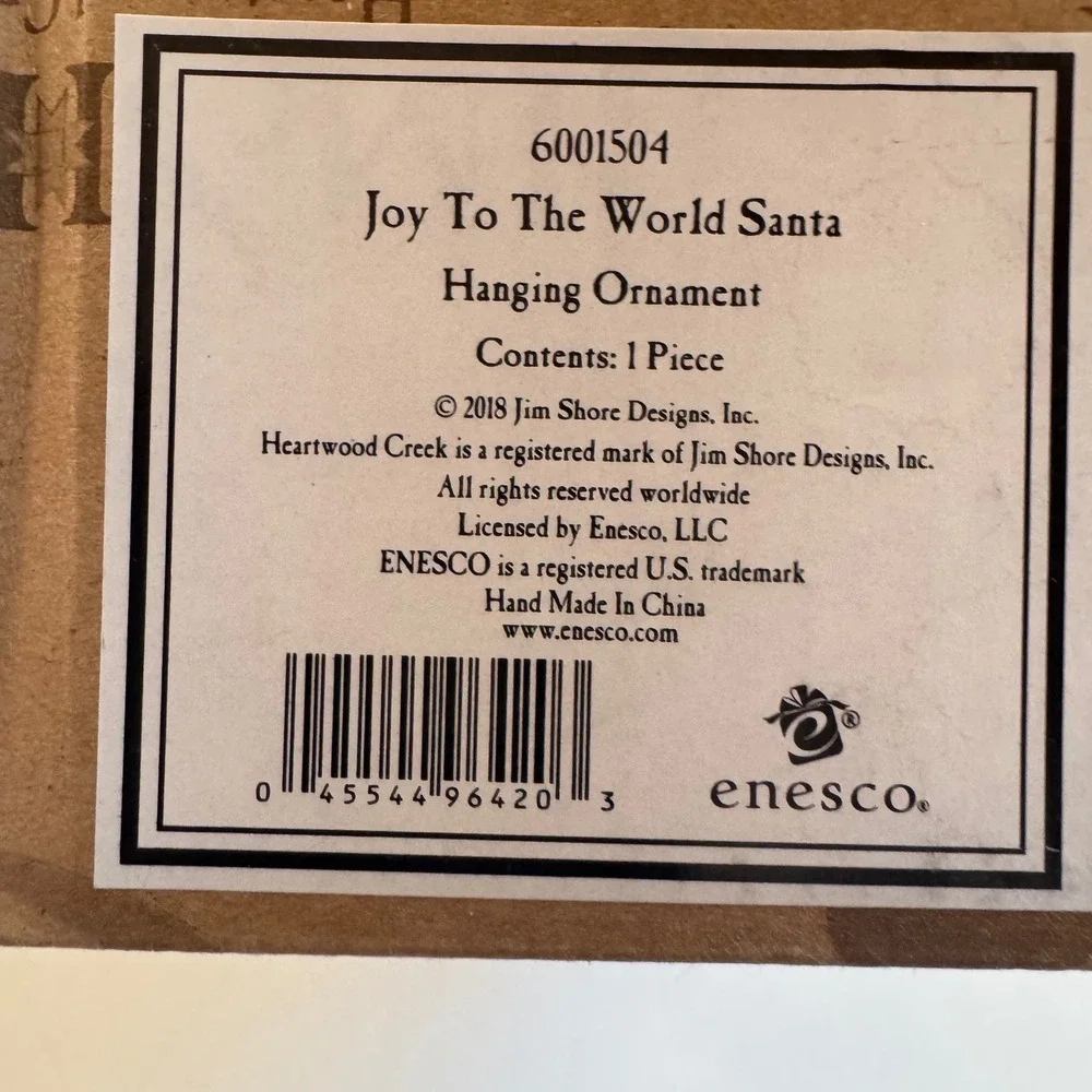 Jim Shore Heartwood Creek Joy To The World Santa Nativity Ornament 6001504 EUC